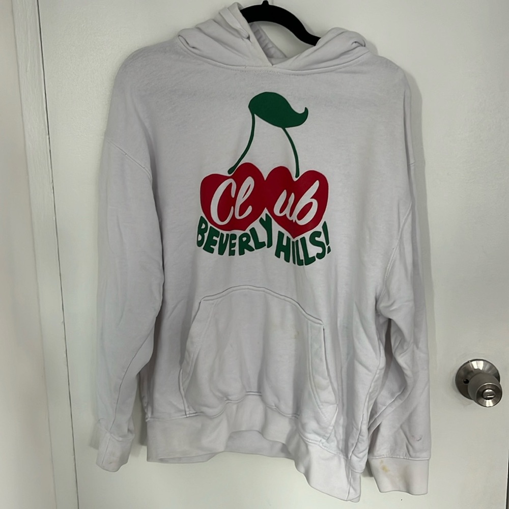 Club Beverly Hills white sweatshirt with cherry